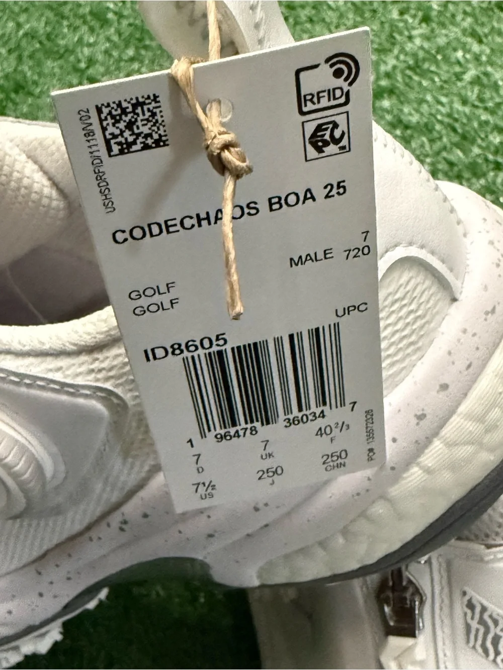 adidas Codechaos BOA 25 Golf Shoes White Gray ID8605 Men’s Size 7.5 New